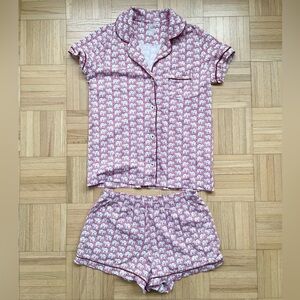 Roller Rabbit Women's Pink Hathi Polo Pajama Set, XS